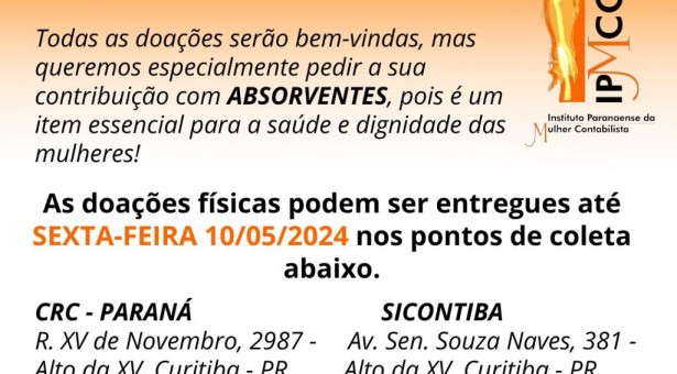 Sicontiba participa do campanha de ajuda a população do Rio Grande do Sul