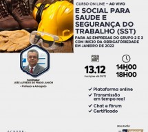 Curso de eSocial para SAÚDE e SEGURANÇA DO TRABALHO (SST) – 13 de dezembro – on-line ao vivo