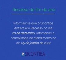 Comunicado Sicontiba – RECESSO – 20/12/2021 a 04/01/2022 – Estará funcionando normalmente a CERTIFICAÇÃO DIGITAL