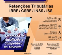 Curso 29/Novembro: Retenções Tributárias: IRRF / CSRF / INSS / ISS – Vale 7 pontos EPC
