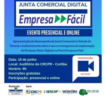 Evento Junta Comercial Digital Presencial e Online 19 junho no CRCPR gratuito