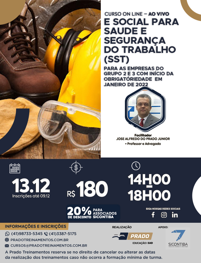 Curso De ESocial Para SA DE E SEGURAN A DO TRABALHO SST 13 De 