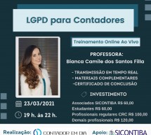 LGPD para Contadores – Treinamento ON-LINE ao vivo – 23 de março – Inscrições a partir de R$ 60,00