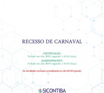 Recesso de Carnaval – O Sicontiba e a Certificação Digital retomarão as atividades na quarta dia 02 de março