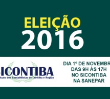 Dia 1º de novembro tem eleição no Sicontiba para a gestão 2017 a 2019