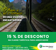 NOVA PARCERIA Serra Verde Express passeio de trem com desconto de 15%