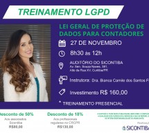 Treinamento PRESENCIAL de LGPD para Contadores – 27 de Novembro – Vagas Limitadas!